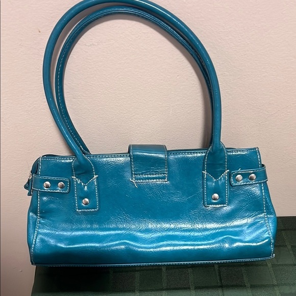 Teal Faux Leather Women's Handbag - Picture 5 of 9